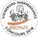 Médaille de Bronze CONCOURS VIGNERONS INDÉPENDANTS - Mercurey 1er Cru la Bondue 2013